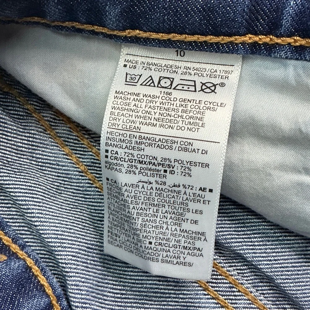 Old Navy Dark Indigo Denim Shorts Kids Size 10 Sky High Rise Raw Hem